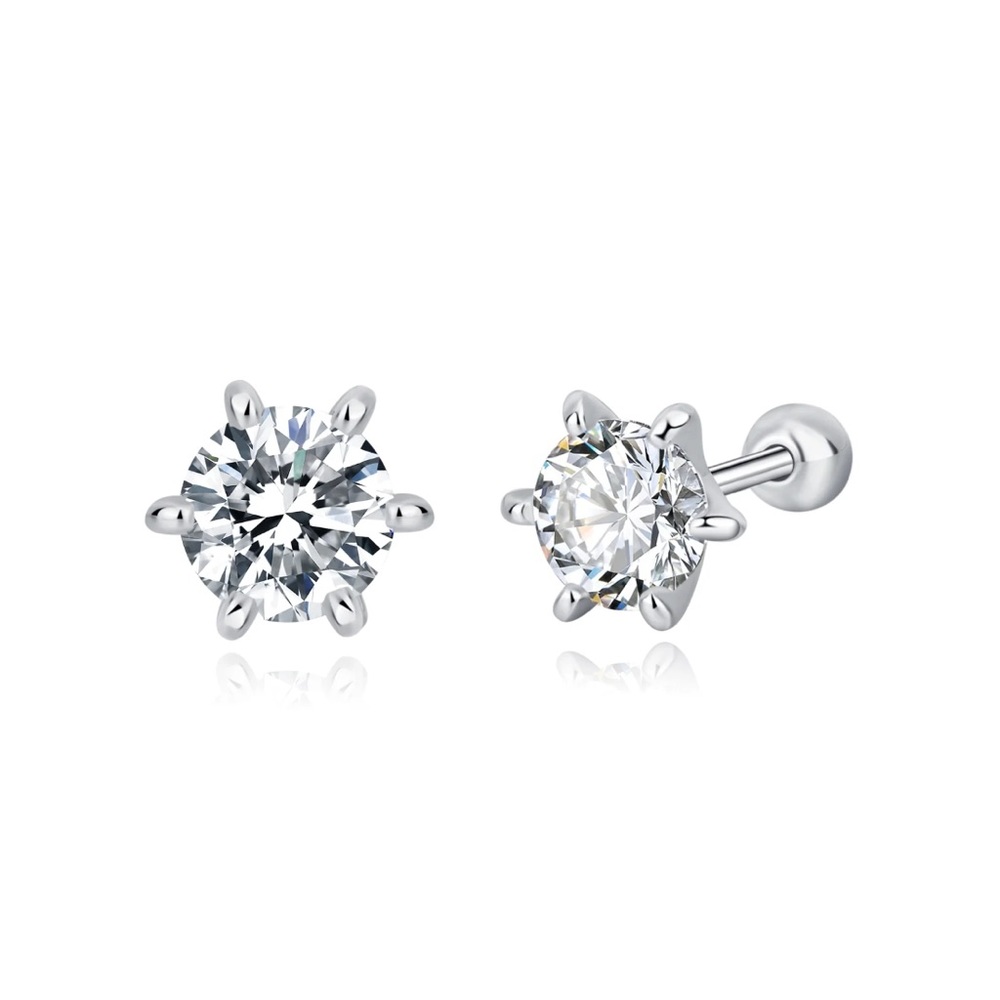 Solitaire Moissanite Screwback Earrings